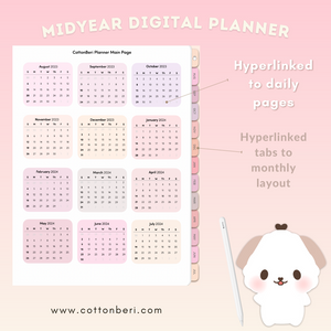*NEW* CottonBeri MidYear August 2023-July 2024 Digital Planner