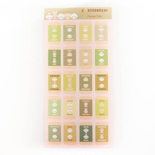 Green Planner Tabs Stickers