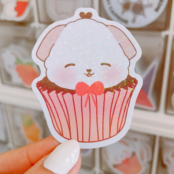 Cupcake Maltipoo Sticker (Holographic)